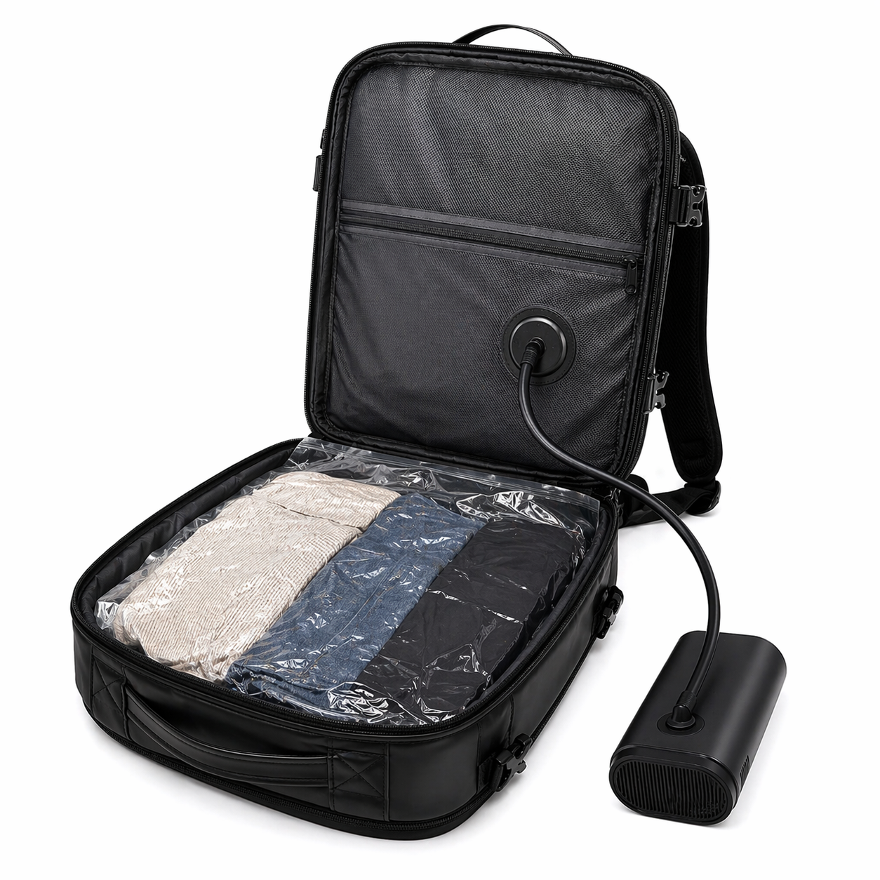 Sac à dos de voyage extensible avec compression sous vide - grande capacité cabine - Elite Bag